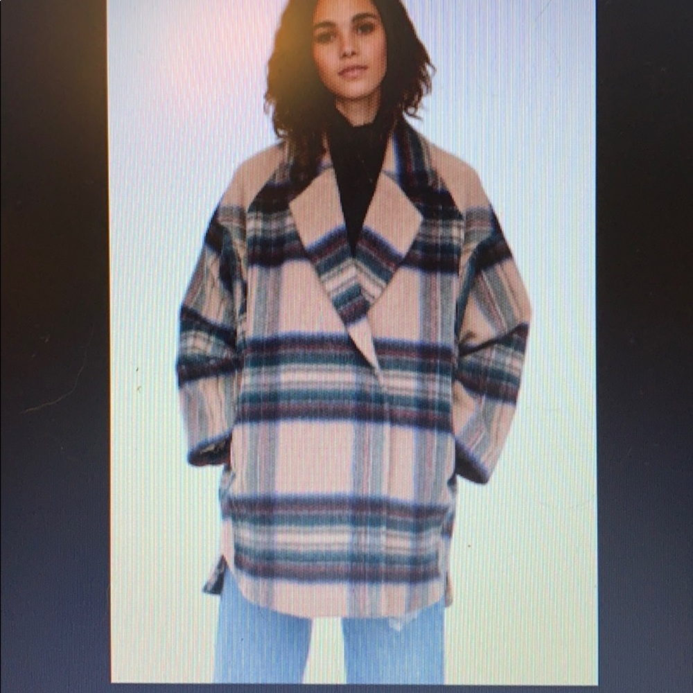 H&M Felt-Wool Plaid Coat